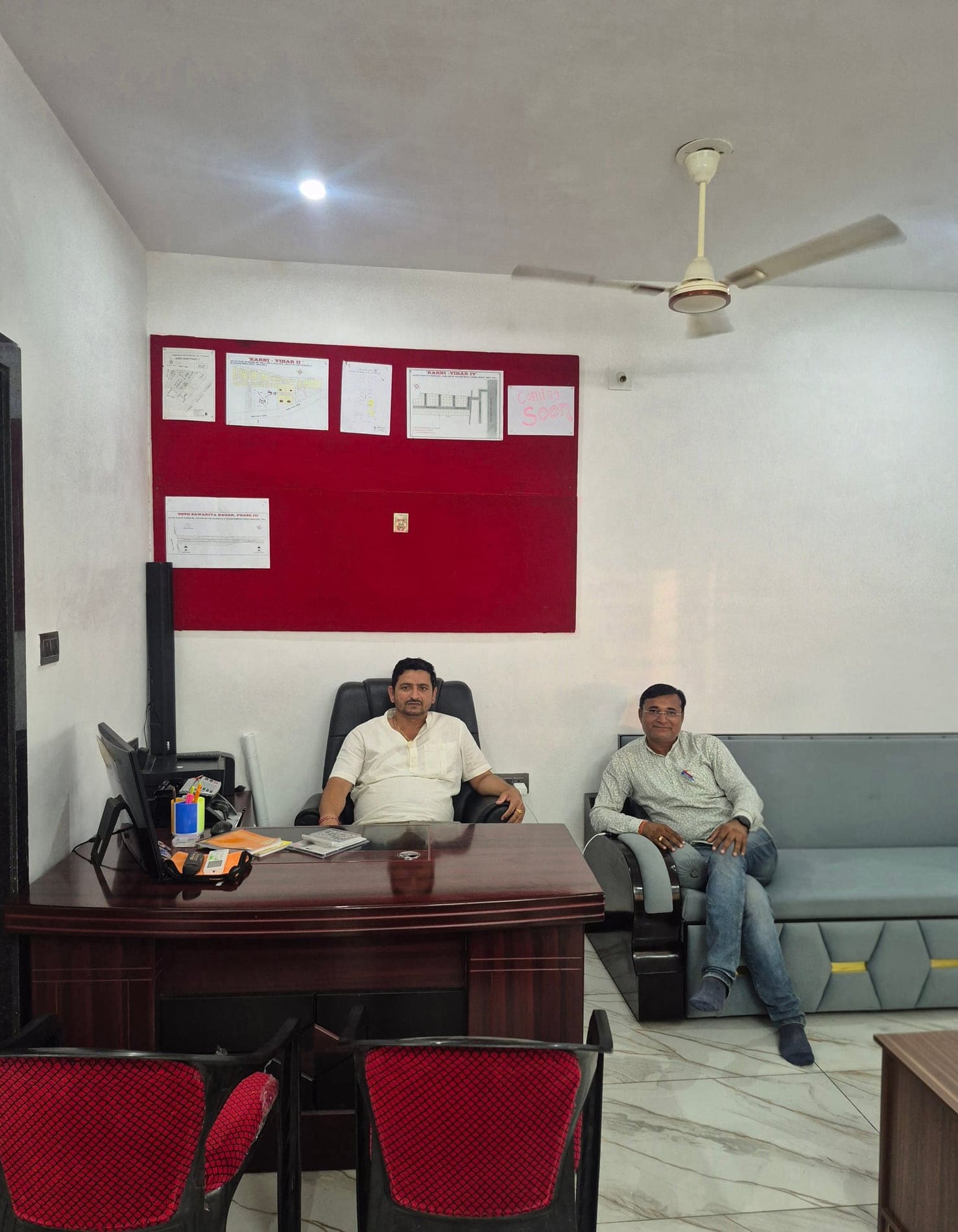 The Shree Karni Kripa Properties team at the Rohat office