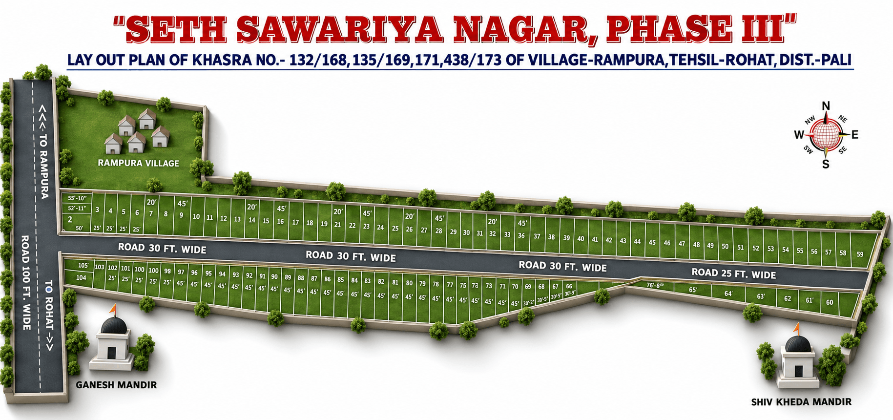 Seth Sawariya Nagar, Phase III 3D layout presentation at Rampura, Pali, Rajasthan